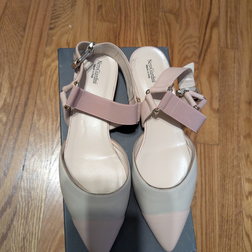 NIB Nero Giardini Women's Cream and Pink Shoes 8.5 39